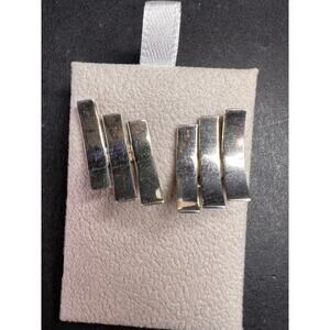 Vintage Los Ballesteros modernist sterling silver earrings Taxco